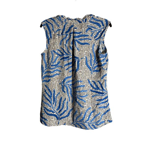 NIC+ZOE Top NWT $128 Sleeveless Blue Ivory Tan Size S - Picture 3 of 5